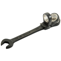 Proto JSCVM17F, Proto - Black Chrome Combination Locking Flex-Head Ratcheting Wrench 17 mm - Spline