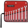 Proto JSCVT-9S, Proto - 9 Piece Full Polish Combination Reversible Ratcheting Wrench Set - 12 Point