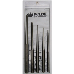 Wilde Tool PLT 5.NP-VP, Wilde Tools- 5-Piece Long Taper Punch Set Manufactured & Assembled in Hiawatha, Kansas U.S.A.<br />
5-Piece Set<br />
Individually Heat-Treated<br />
Finish : Polished, Each