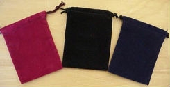 3" x 4" Faux Suede Drawstring Bag