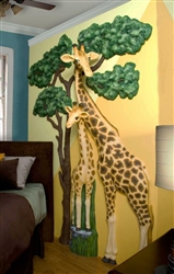 Beetling Giraffe African Safari 3D Wall Art Decor
