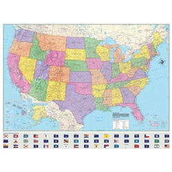 United States Map - Laminated - 45-1/4" x 37-1/2"