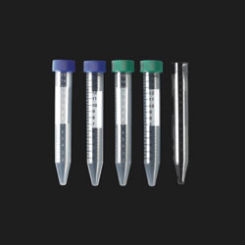 15ml Conical Centrifuge Tubes Blue Cap Black Letters 250 pack