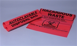 MTC BIO Red Autoclave Bags, Biohazard Marked 24" x 32" 200pc