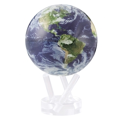 Mova 4-/12" Solar Spinning Globe Satellite View with Clouds