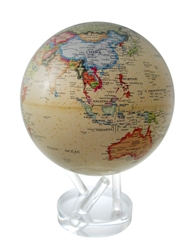 Mova 8-/12" Solar Spinning Globe Antiqued Beige