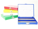 100 Capacity ABS Microscope Slide Box - Blue, Case of 50 Boxes