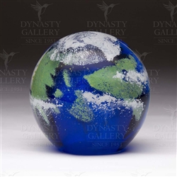 Glass Planet Paperweight Earth Glow in the dark