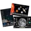 Solar System Moon and Meteors Poster Set