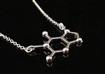 Caffeine Molecule Necklace -Silver Colored