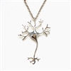 Brain Cell Neuron Necklace -Silver Colored