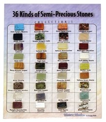 36 Semi Precious Stones on a Card