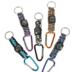 6" Paracord Carabiner with Compass