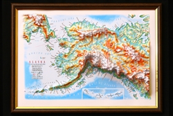 Alaska Raised 3D Map 9" x 12"