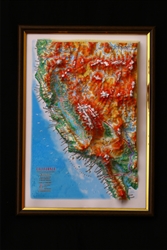 California Raised 3D Map 9" x 12"