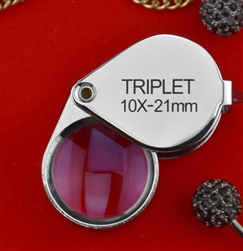 10x21mm Triplet Professional Quality Loupe, Chrome Round Body