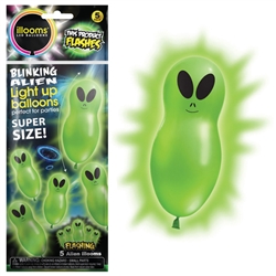 Illooms Blinking Aliens Balloons 5/pk