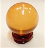 Amber Glass Sphere, 40mm Diameter with Stand