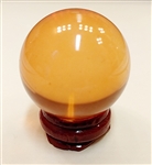 Amber Glass Sphere, 40mm Diameter with Stand