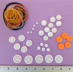 Mini Plastic Pulley and Belt Assortment