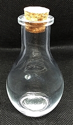 Round Glass Bottle with Stopper 88mm Tall 49mm wide