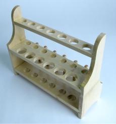 2-Tier Test Tube Rack Wood with 13 holes