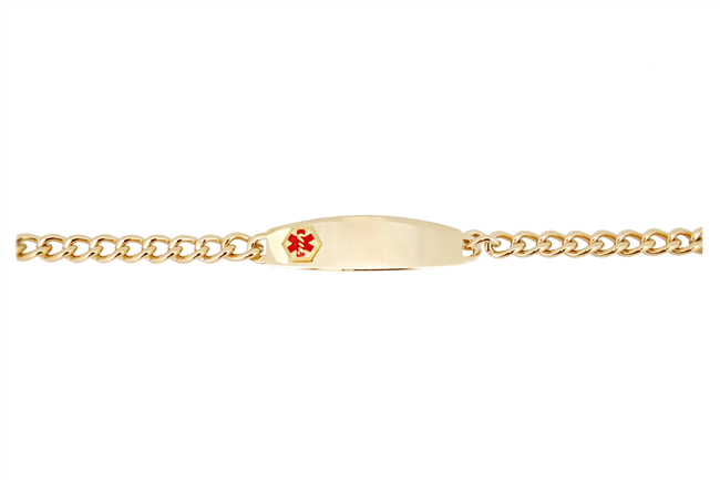 Men's Large Gold-Plated Medical ID Bracelet