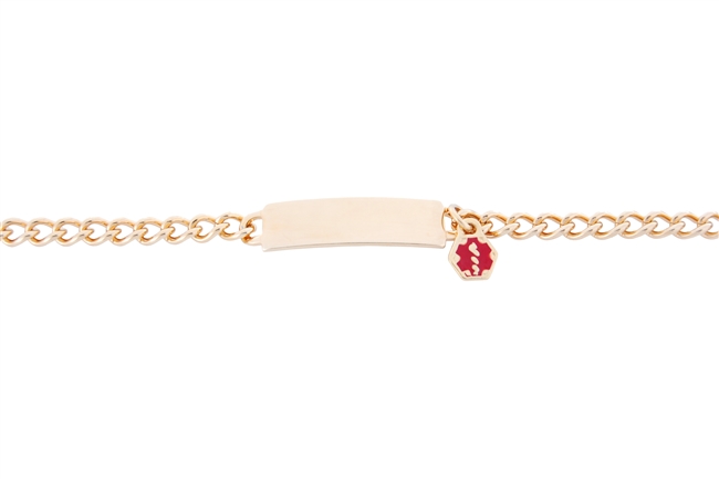 Children's Gold-Plate Link Medical ID Bracelet