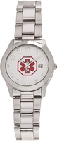 Men's Large Stainless Steel Medical ID Watch with Date
