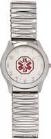 Men's Large Stainless Steel  Medical ID Expansion Watch