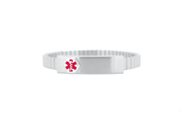 Narrow Stainless Steel Medical ID Expansion Bracelet for Women