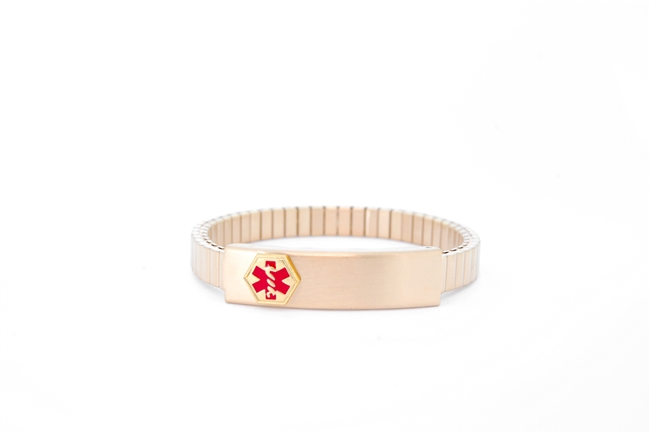 Ladies' Narrow Gold Plated Expansion Medical ID Bracelet