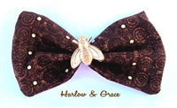 Bee Happy Hair Bow - Brown