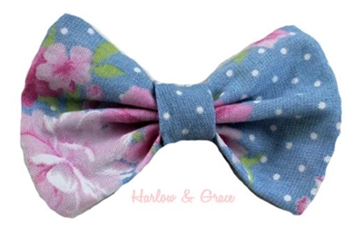 Chambray hair bow