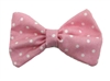 Polka Dot Hair Bow - Pink and White Fabric