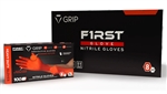 First Glove Nitrile Disposable Diamond Raised Orange Gloves 8mil