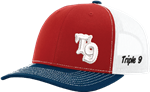 Triple 9 Red/White/Navy Hat (Fitted)