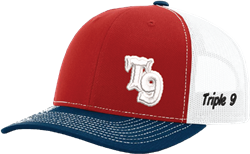 Triple 9 Red/White/Navy Hat (Fitted)