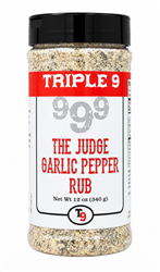 Triple 9 Judge "Garlic Pepper BBQ Rub", 12oz