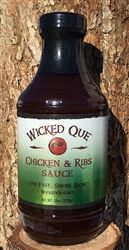Wicked Que Chicken & Ribs BBQ Sauce, 19oz