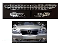 S-Class Front Bumper Chrome Grille Mesh Set W220 2003-2006 S430 S500 S320