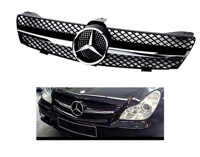 CLS 1 Fin Grille Black W/Chrome Star 06-08 W219 CLS500/CLS600/CLS55/CLS63/CLS550