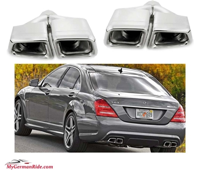 S-Class S63 Muffler Tips W221 2007-2013 S550 S600 S63 (Must Have S63 Diffuser)