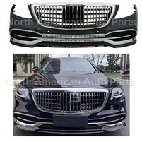 2018-Up Style Maybach Sedan Conversion  Front Bumper + Grille  W222 S550 S63 S400 S450 2014-2020