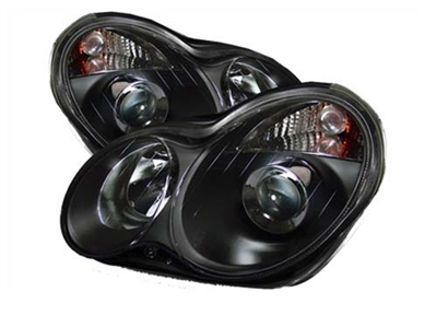 C-Class Sedan Black Projector Headlights 01-07 W203