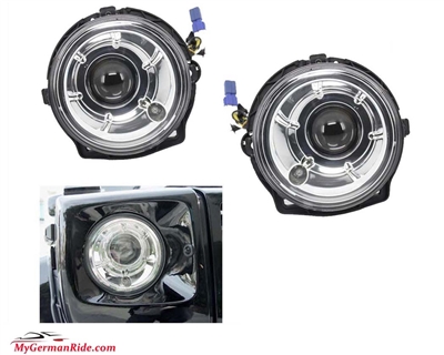 G-Wagon Chrome Housing Projector Headlight Pair 1989-2006 W463 G500 G55