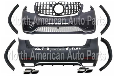GLS 63 AMG Front And Back Bumper Body Kit Set With 4 Flares + GT Grille  X166 GLS450 GLS550 GLS63 GLS350 GLS250 GLS300