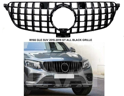 GLE SUV GT-R All Black Grille W166 2017-2019 GLE350 GLE550 GLE63 (Will Not Fit On Coupe Model)