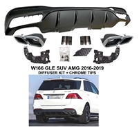 GLE SUV Diffuser Set With AMG Muffler Tips W166 GLE350 GLE43  GLE400