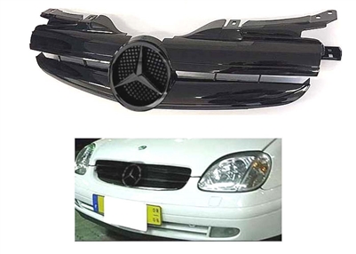 SLK All Black Grille With Black Star R170 1997-2004 SLK320 SLK55